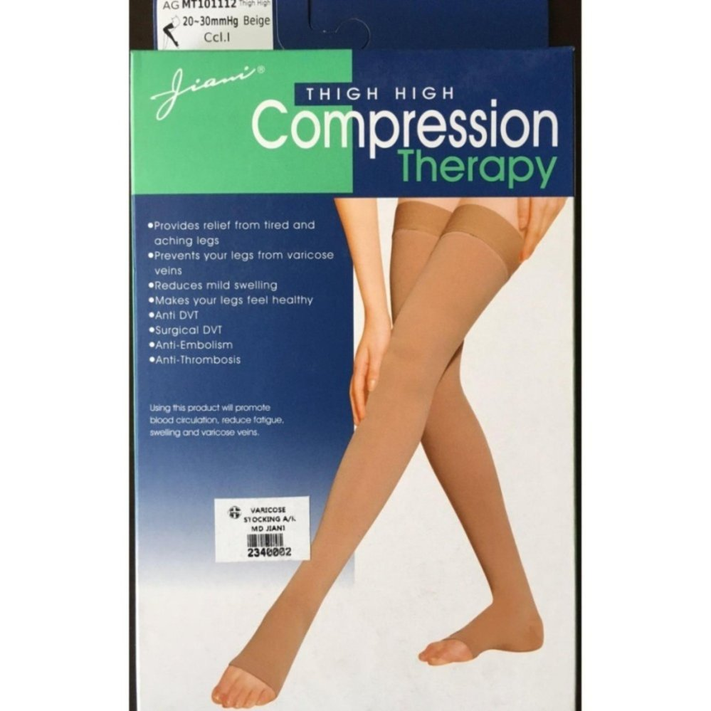 Jiami Thigh High Open Toe Compression Therapy Stocking Size Small