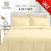 Kasa Bella 4-in-1 Beige Cotton Bamboo Bedding Set