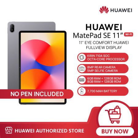 Huawei Matepad SE 11” Tablet | Wi-Fi | 6GB+128GB / 8GB+128GB | Kirin 710A Chipset | 11” FHD+ Eye Comfort Huawei Fullview Display | 8MP Main Camera | 7700mAh Battery