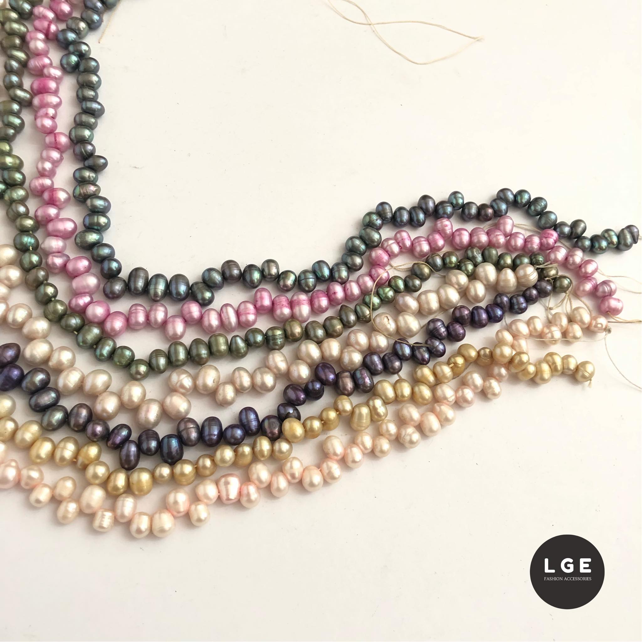 Divisoria Wholesale 14Mm Beige Pearl Pave Beads Artificial