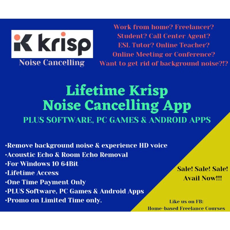 Ready Stock】 FREE SHIPPING LIFETIME KRISP NOISE CANCELLING APP | Lazada PH