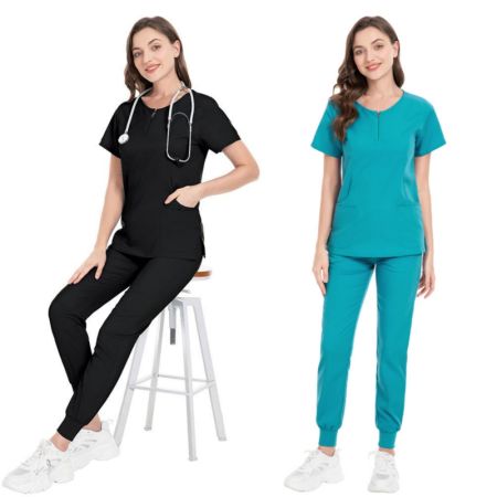 Women's Scrub Suit Set - Multi-pocket Nurse Uniform (Brand: TBD)