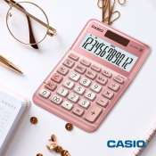Casio Mini Desktop Calculator MS-120FM Pink with Free Ball Pens