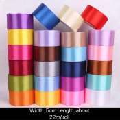 Satin Ribbon 25 Yards - Decorative Gift Packaging (5cm)