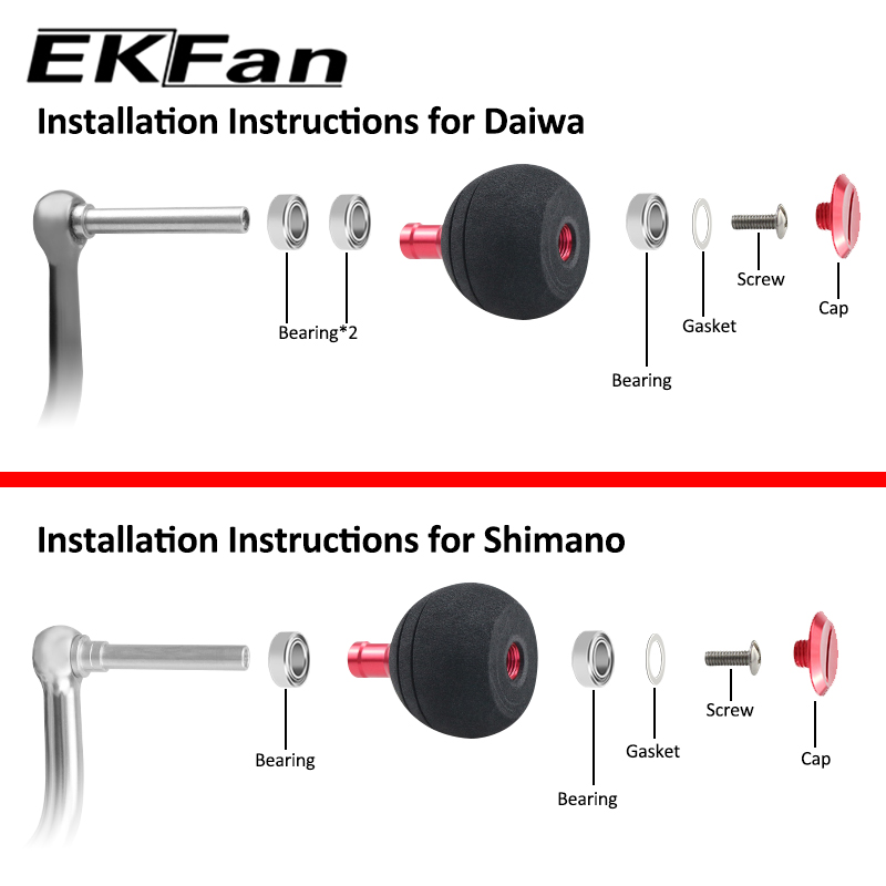 EKfan Fishing Reel Handle EVA Knob 40/50MM for Spinning Reel Fishing Rocker  Knob For shimano and Daiwa Spinning Reel part