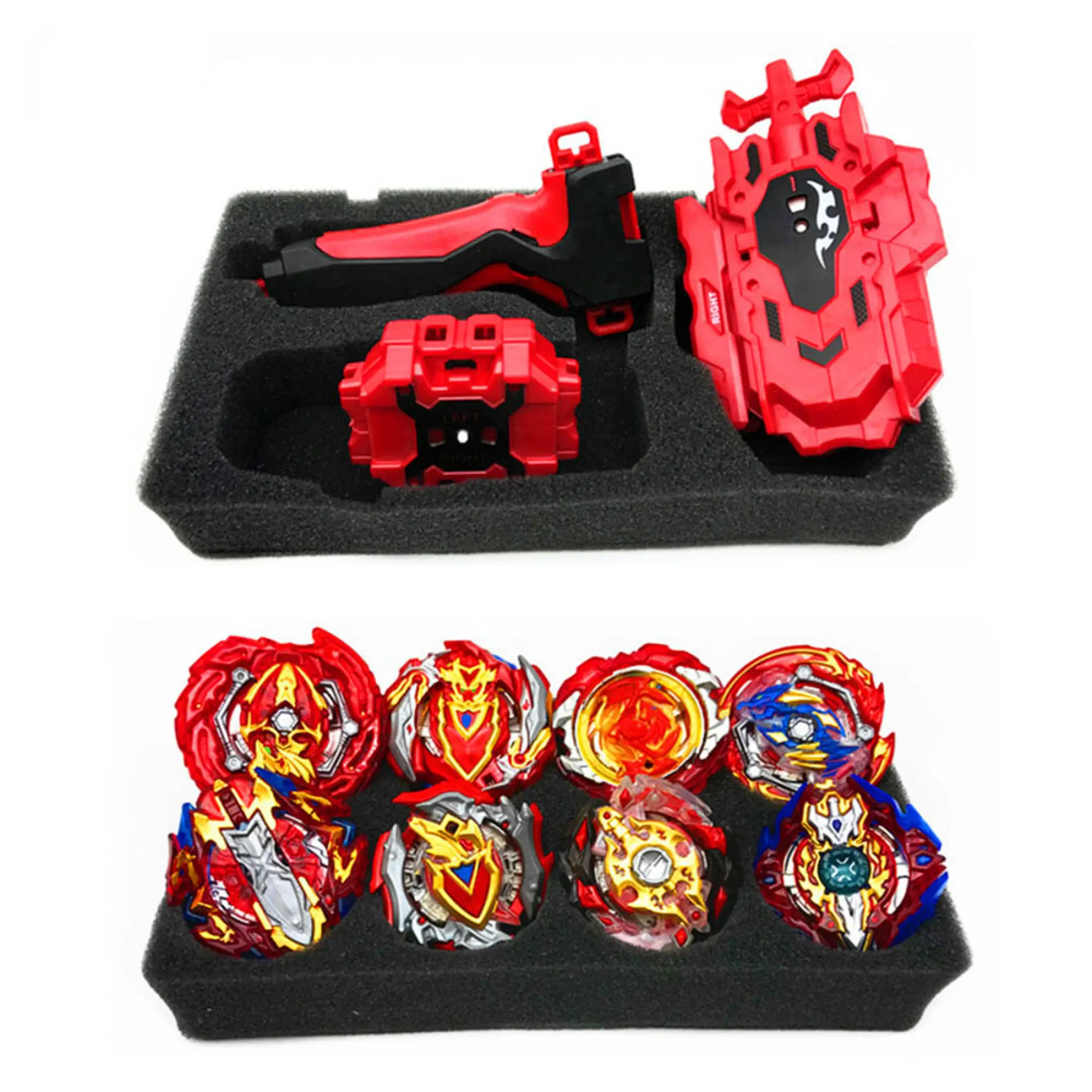 Portable Box Case Toy Xmas 8PCS Beyblade Burst Set Spinning With Grip Launcher
