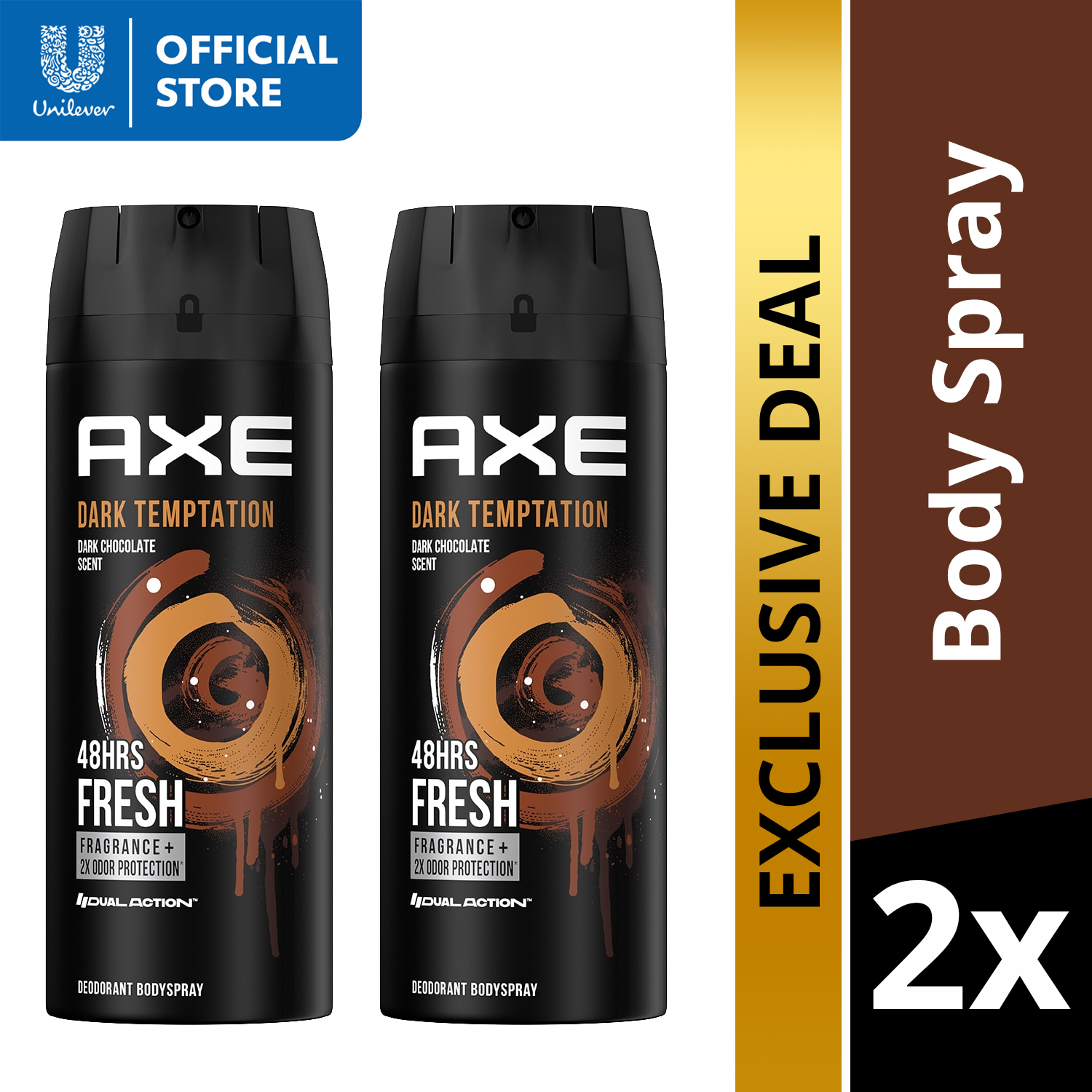 Lazada Philippines - [BUNDLE OF 2] Axe Body Spray Dark Temptation 135ml