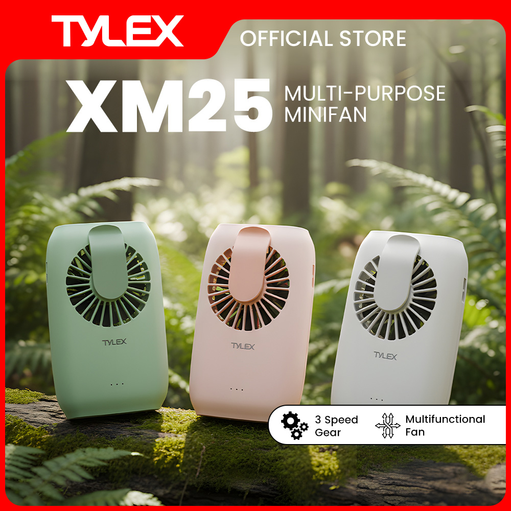 Product photo of TYLEX XM25 wearable mini fan from its Lazada listing