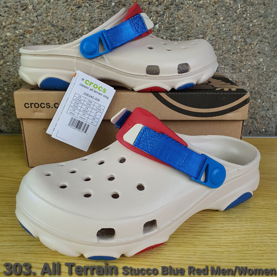 crocs blue and red