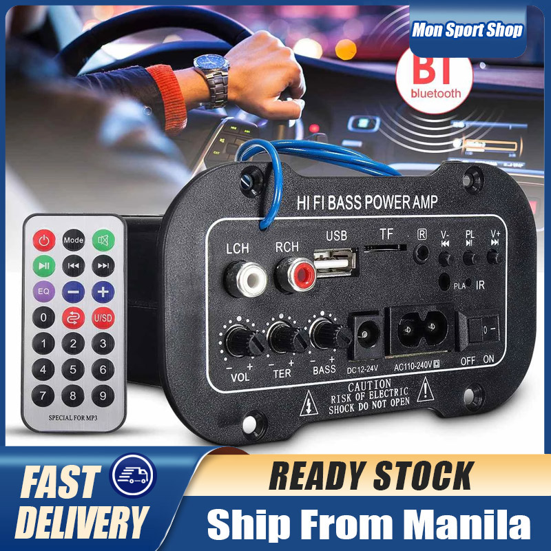 Kaufe 200W AC 220V 12V 24V Digitale Bluetooth Stereo Verstärker Bord  Subwoofer Dual Mikrofon Karaoke Verstärker für 8-12 zoll Lautsprecher