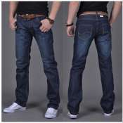 Lalaki Dark Blue Skinny Jeans, Casual Slim Denim
