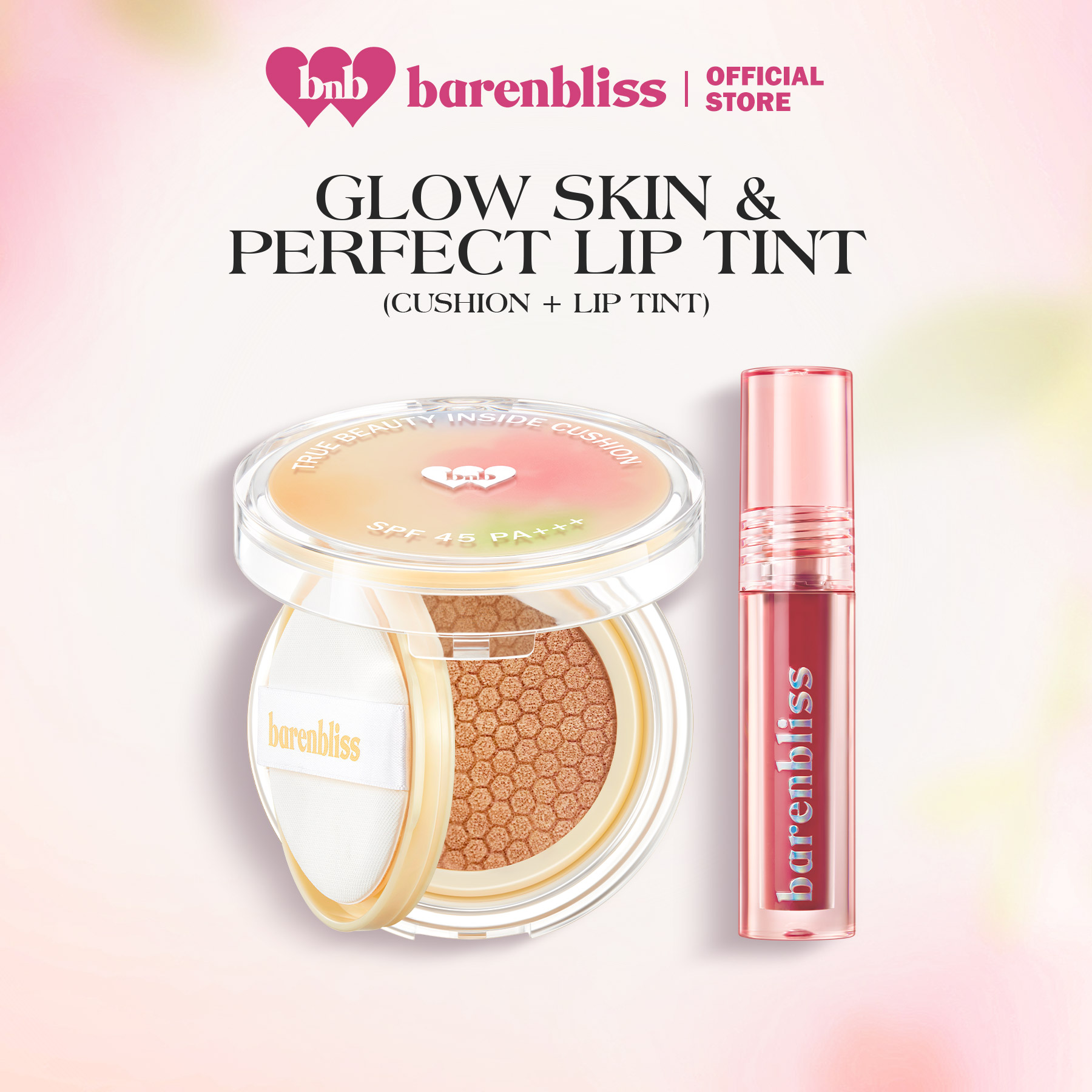 Discount on Barenbliss  shoes - SKU: Barenbliss Bnb Glow Skin And Perfect Lip Tint | True Beauty Inside Cushion Foundation And Peach Make