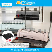 Officom STB12A A4 Comb Binding Machine with 20pcs Plastic Ring Binder