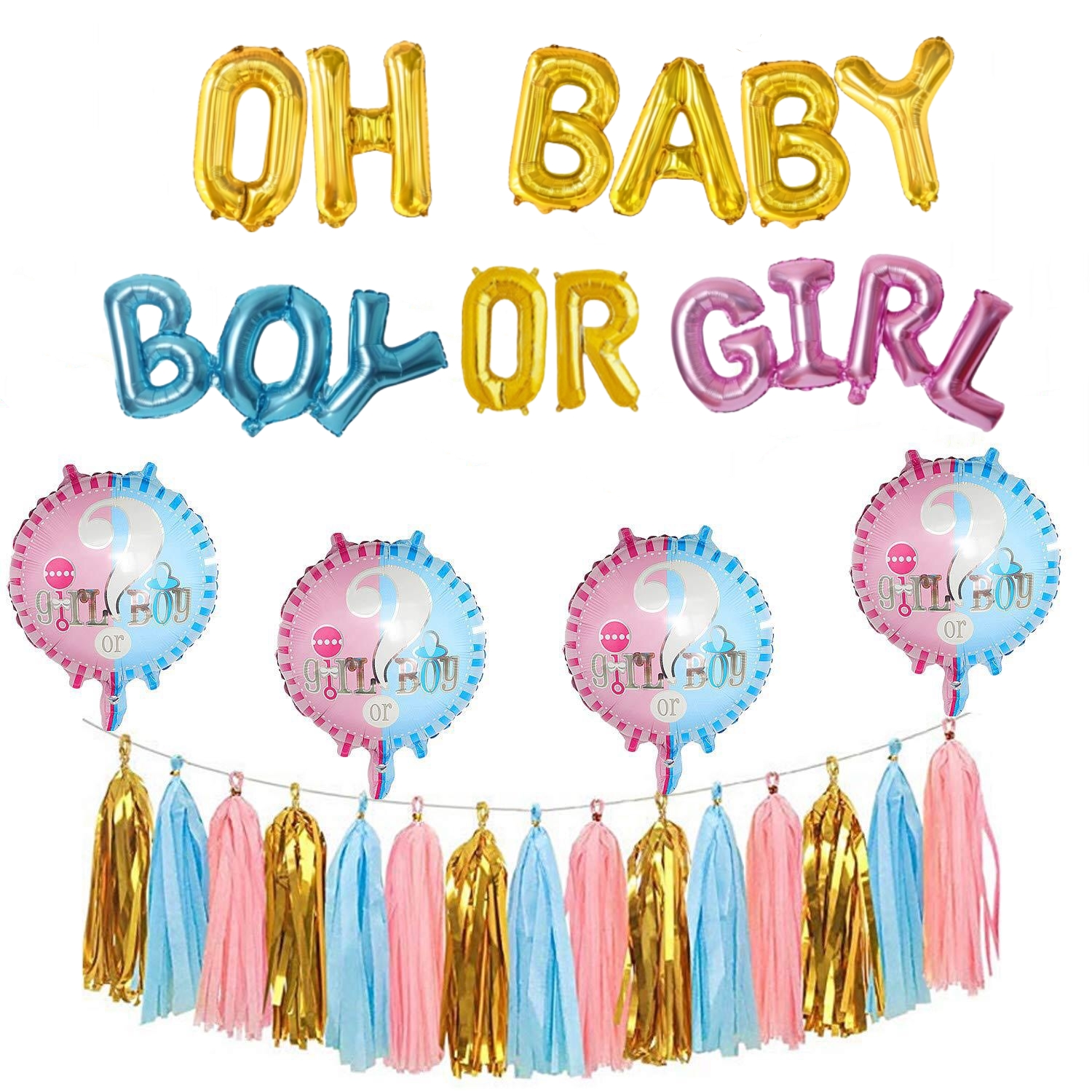 35pcs Balloons Set Blue Pink Gender Reveal Party Decorations Baby Shower Theme  Party Supplies Christening Backdrop Design 87pcs Pink Blue Balloons Arch  Kit
