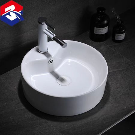 TQTQ Ceramic Lavatory Basin for Bathroom - Faucet Not Included