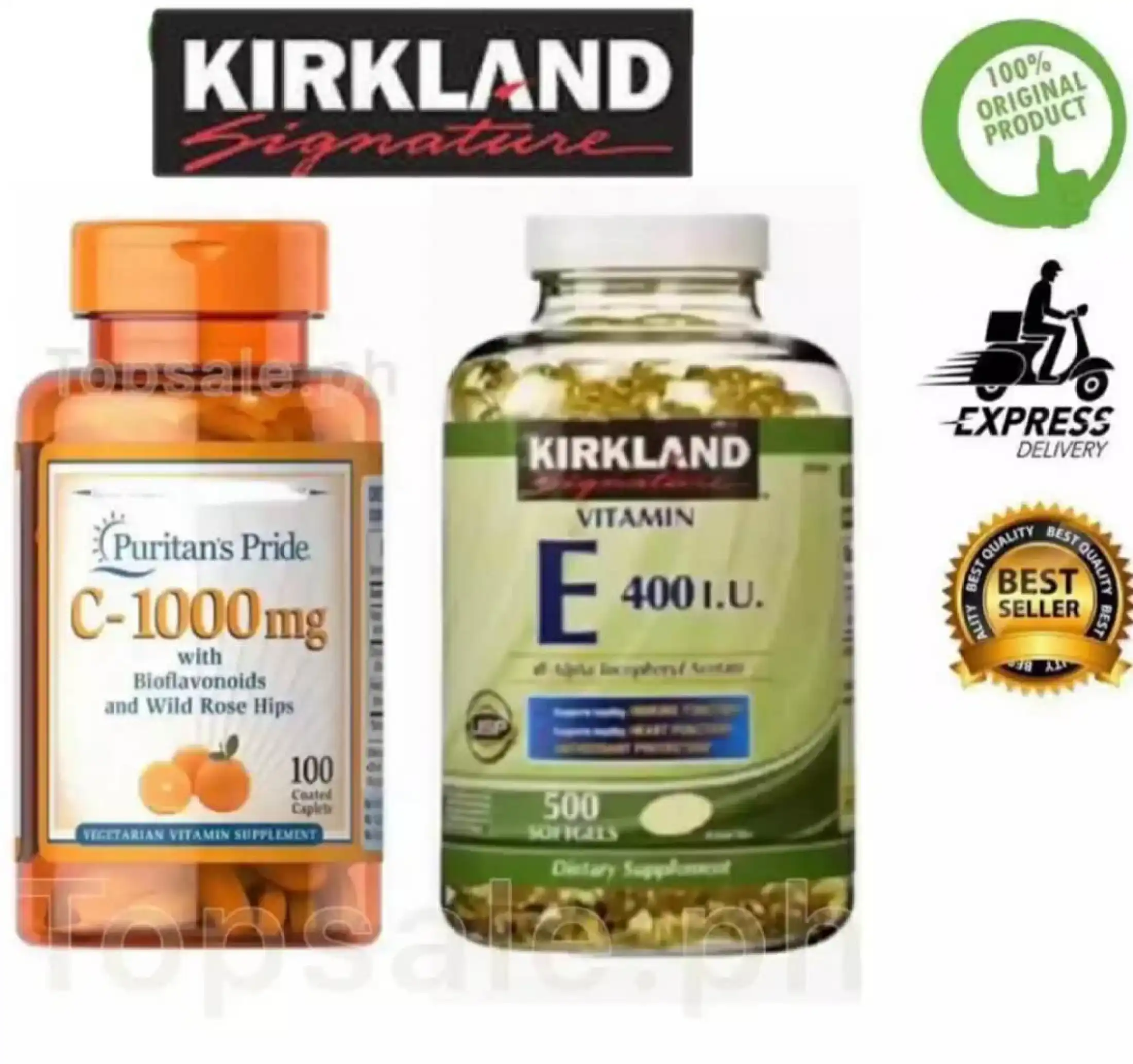 2 In 1 Kirkland Vitamin E 500 Soft Gel Capsules Puritans Pride Vitamin C Citrus Bioflavanoids Rose Hips 1000mg 100 Tablets Lazada Ph