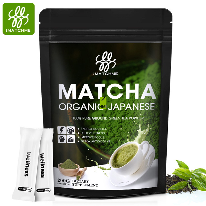 iMATCHME Organic Matcha Powder Green Tea Powder Antioxidant-Rich Support Digestive Health for Cooking, Baking, Latte, Smoothie, Hot & Iced Drinks