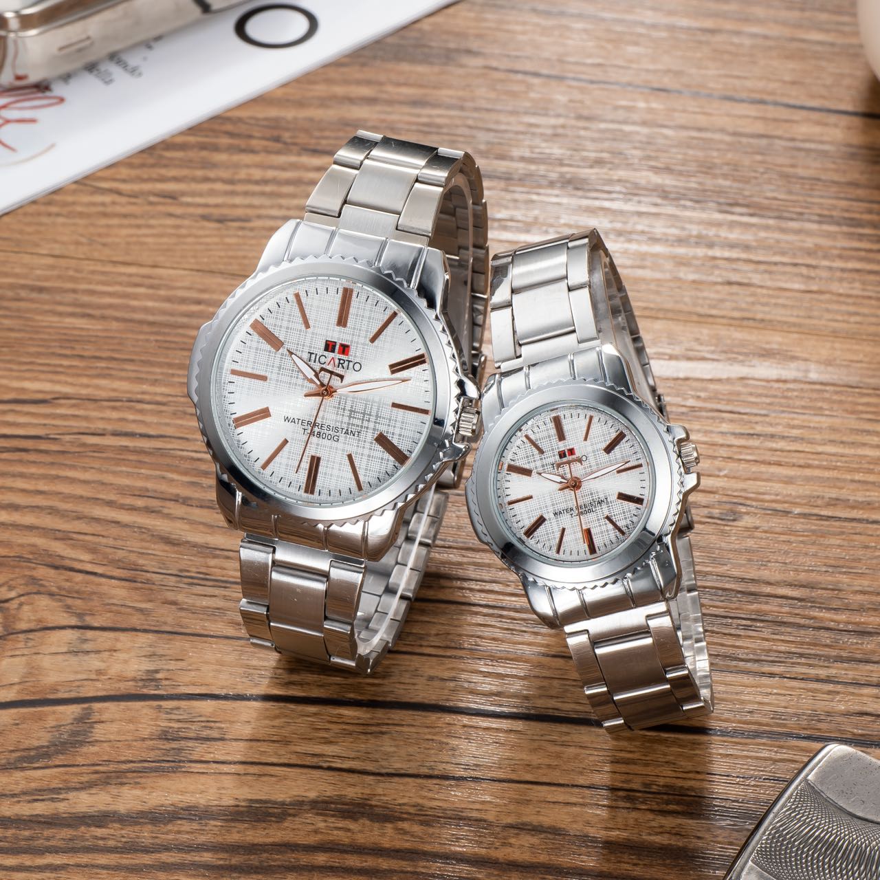 original Ticarto stainless steel couple waterproof pointer fashion