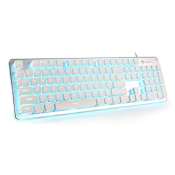 FIREWOLF RGB Backlit Gaming Keyboard with Silent Mechanical Feel