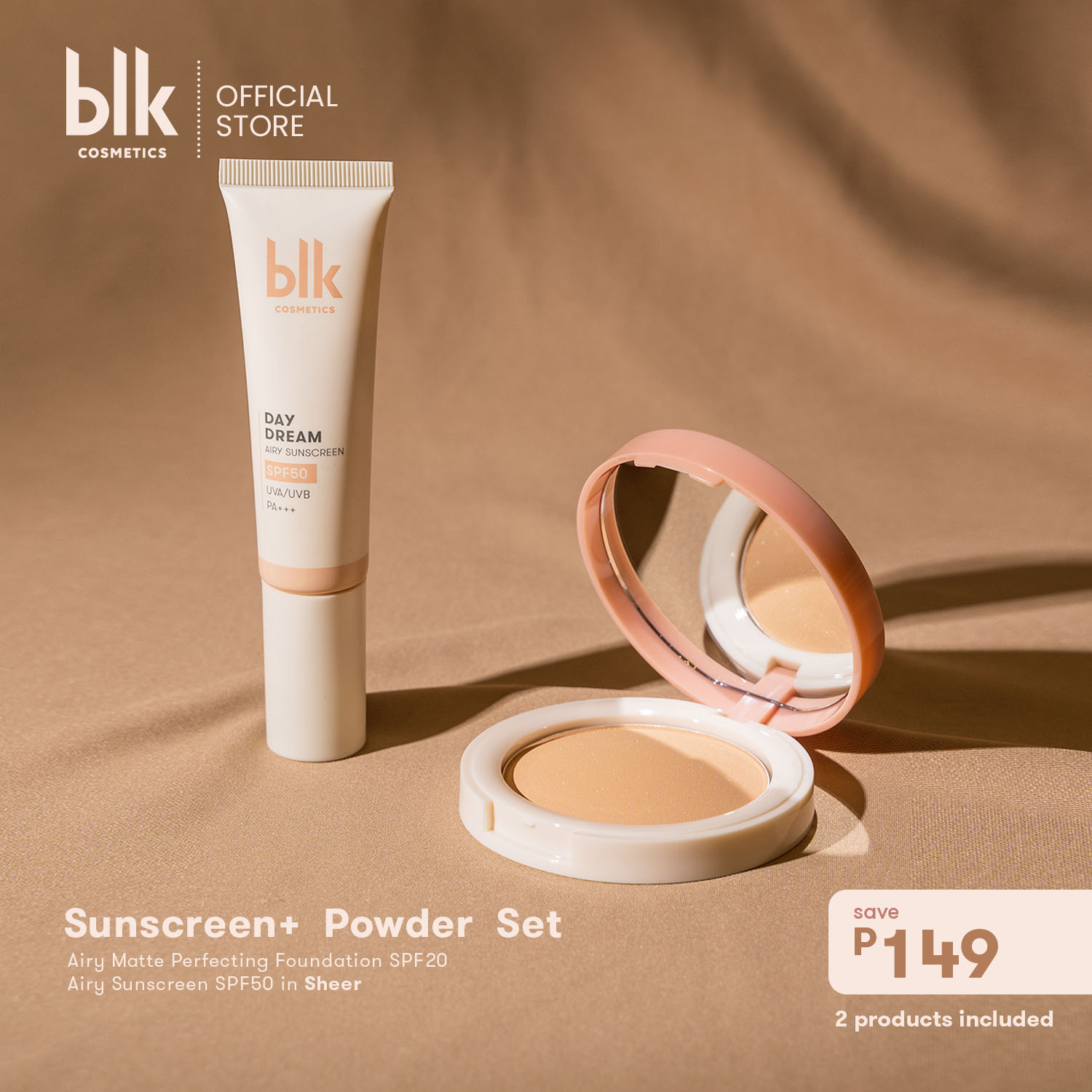 Discount on Blk Cosmetics  shoes - SKU: Blk Cosmetics Daydream Sunscreen Spf 50 + Airy Matte Perfecting Powder Foundation Spf 20