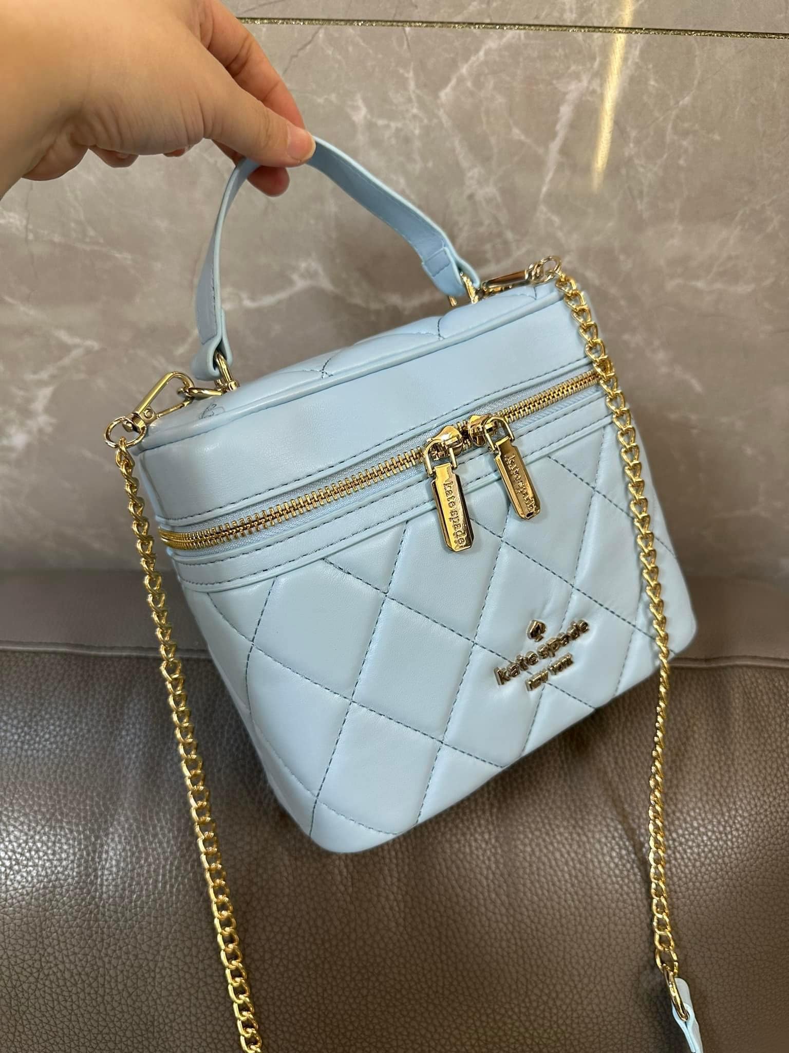 Kate Spade Trunk Crossbody Bon Voyage Off The Grid Blue Leather