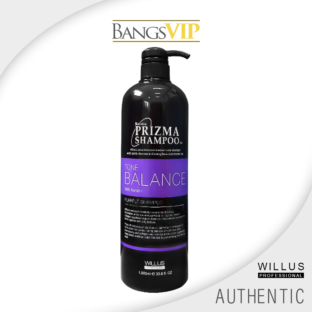 Willus Tone Balance Shampoo with Keratin, Color Protection, Shampoo for Colored Hair, Toner Shampoo, 1Liter/ 1000ml - Bangsvip - Tony & Jackey Salon Retail Product