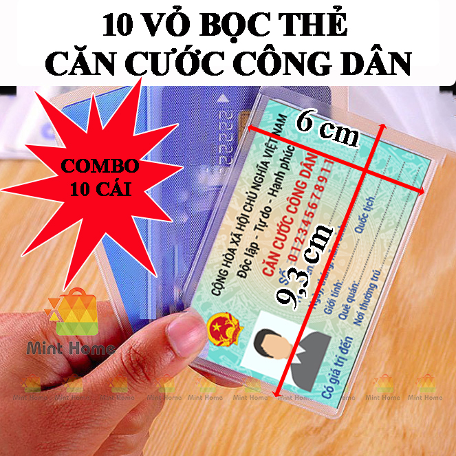 Combo 10 vỏ bọc thẻ CCCD , bao túi đựng thẻ sinh viên, atm, nhân viên