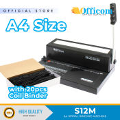 Officom S12M Spiral Binding Machine with 20pcs Coil Binders