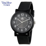 UniSilver TIME DUSK Men's Black Analog Rubber Watch KW3887-1002