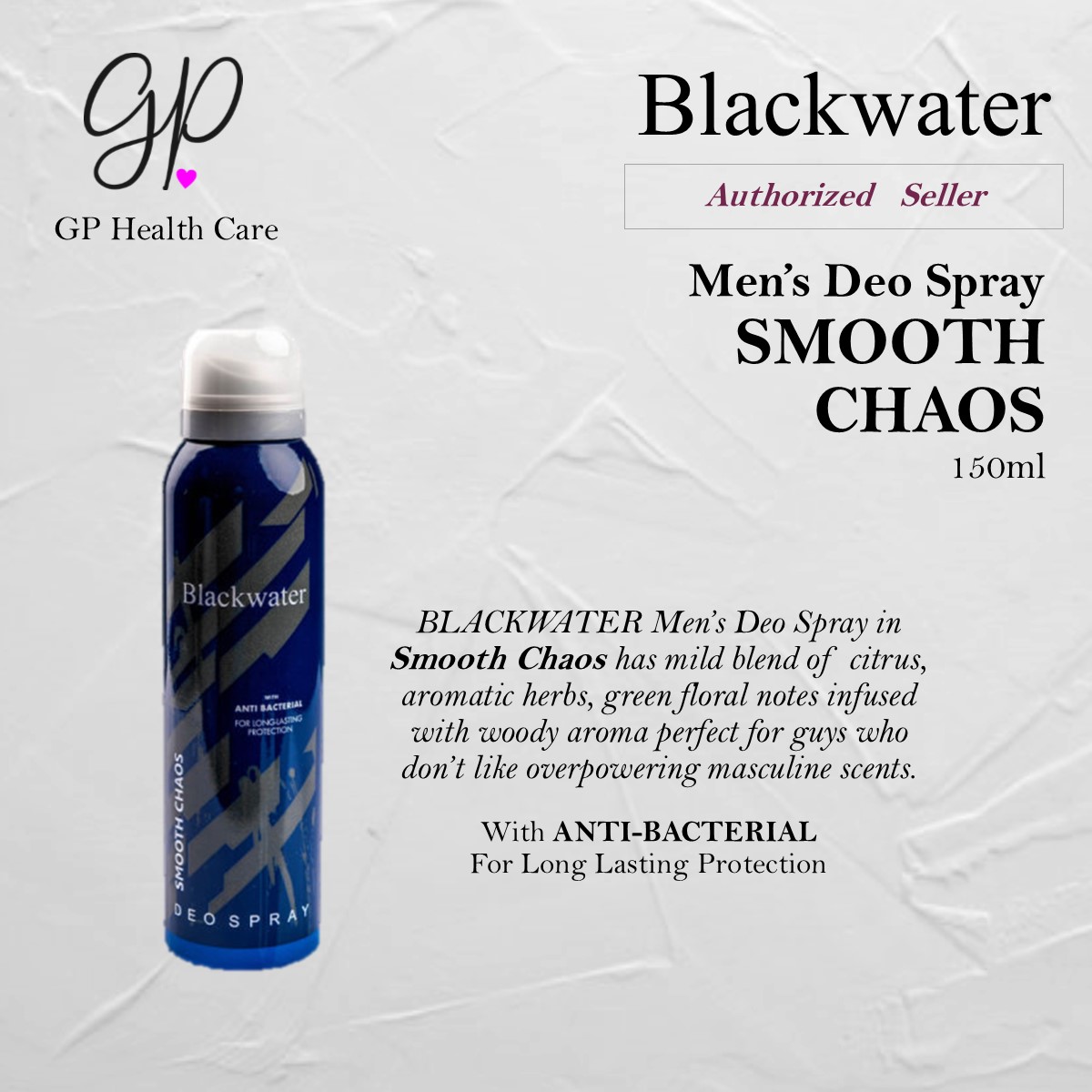 Men's Care Mild Deodorant For Men Smooth Chaos Blackwater MEN