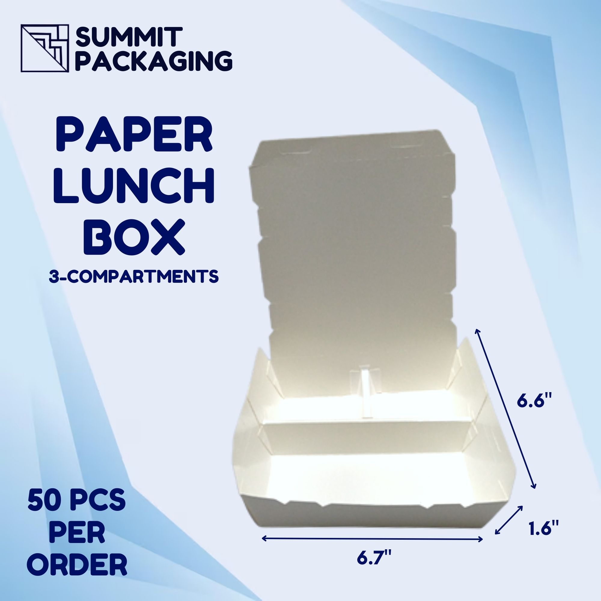 Paper Meal Box｜Large Meal Box (3-Lock)｜Paper Meal Box