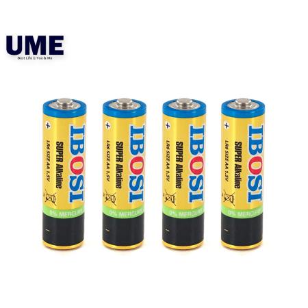 IBOSI Super Alkaline LR6 1.5V Size AA Alkaline Battery 4Pcs