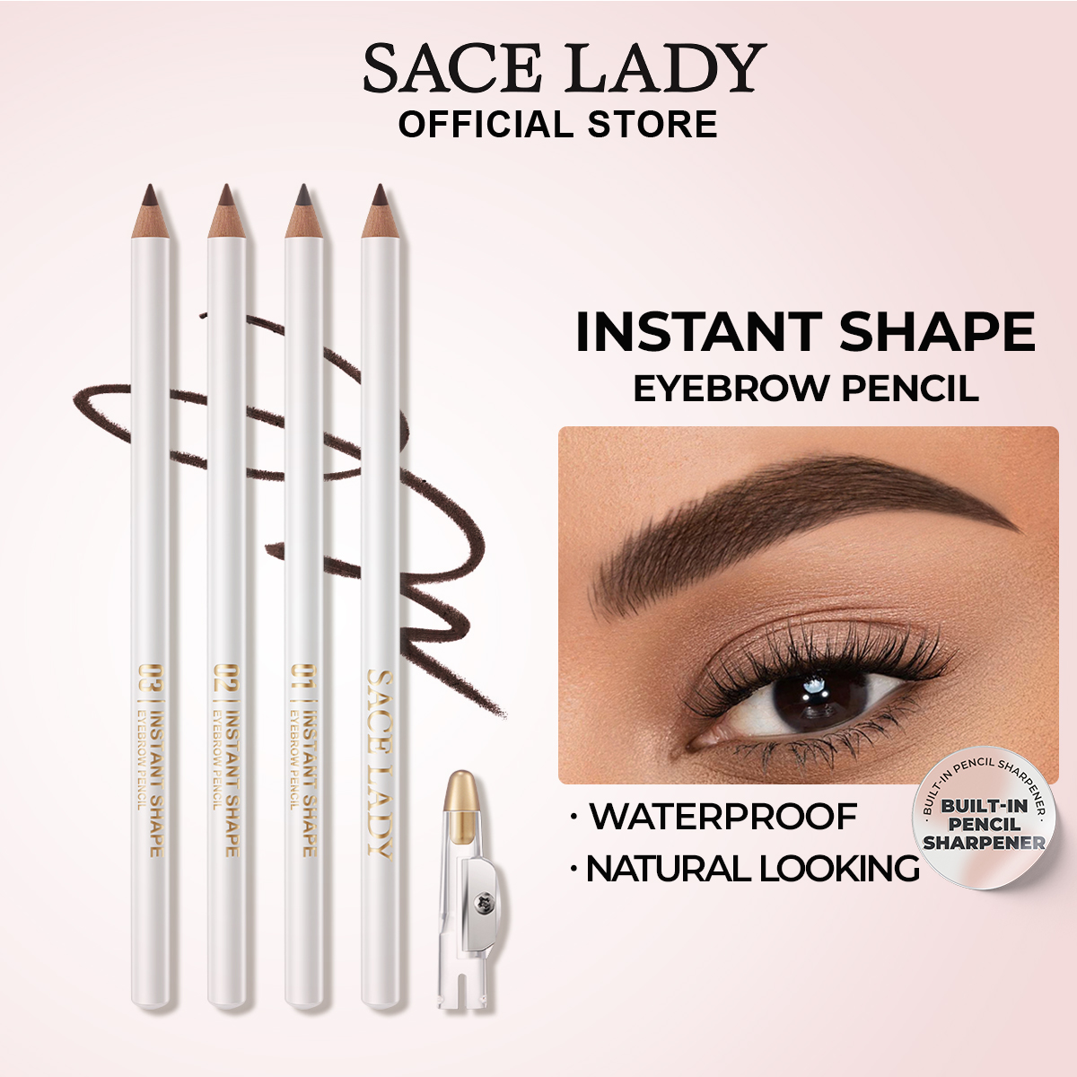 Discount on SACE LADY  shoes - SKU: SACE LADY Waterproof Eyebrow Pencil Natural Sweatproof Eye brow Pen  with Pencil Sharpener Eye Makeu