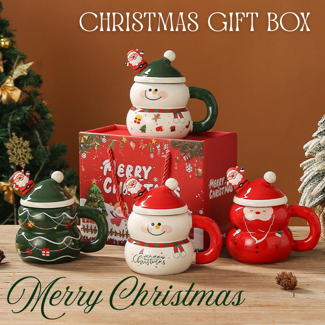 Product photo of Christmas Tree Mug with Santa Spoon and Gift Box, 400 ml from its Lazada listing