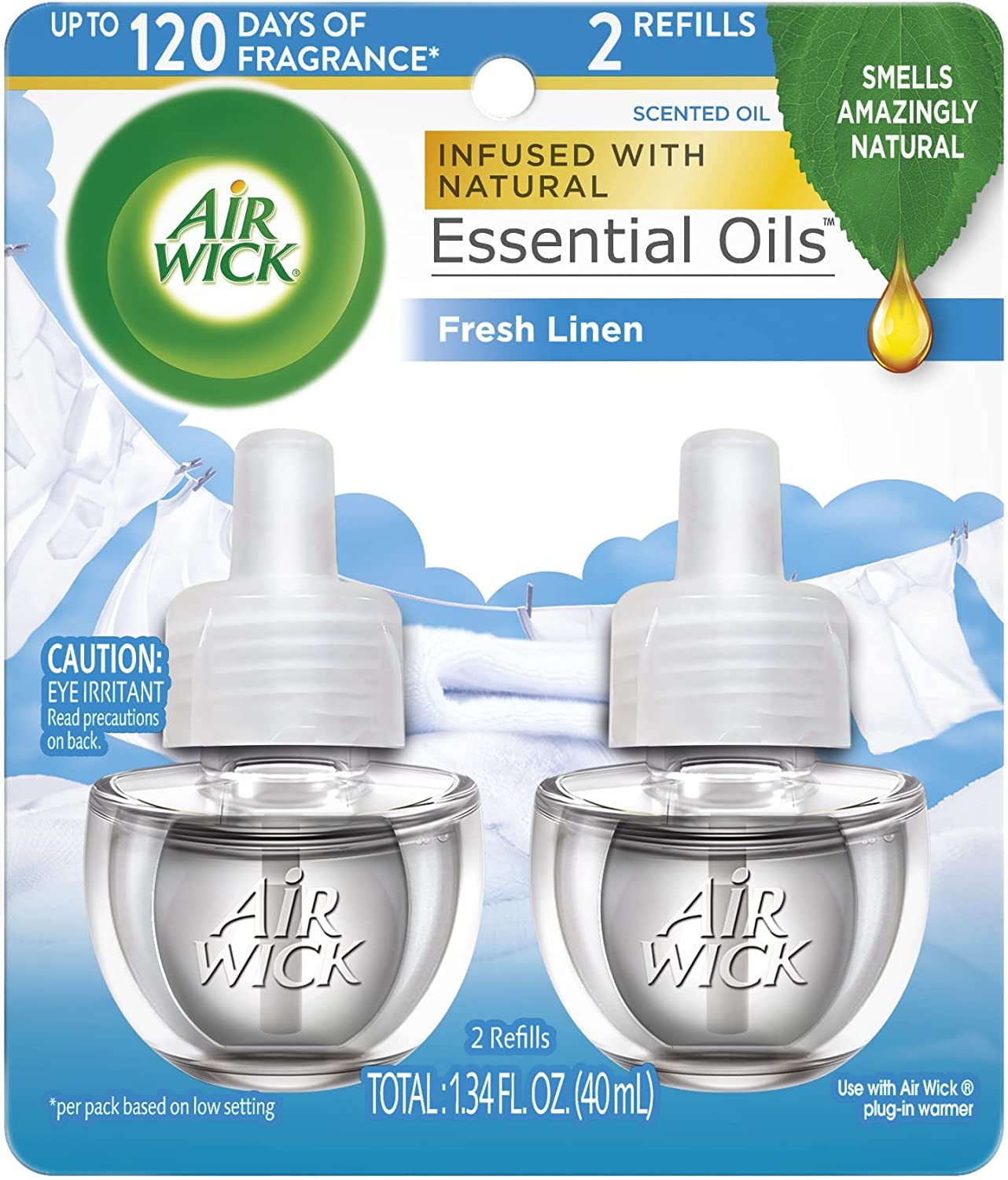 Air Wick Plug in Scented Oil Starter Kit (Warmer + 1 Refill) Fresh Linen  Air Freshener Essential Oils