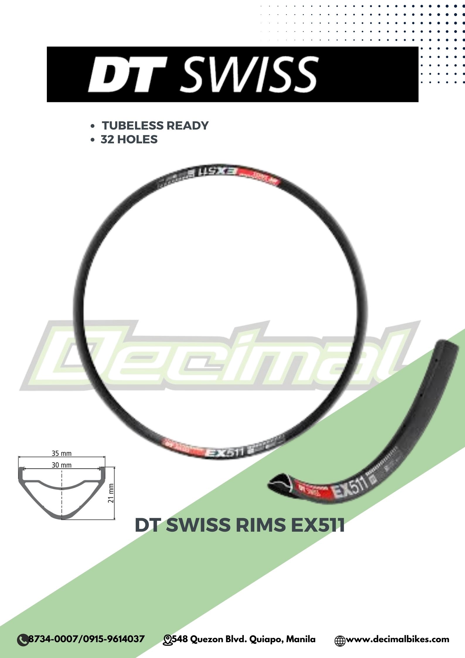 DT Swiss Rims EX511 Original Sold as Pair