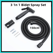 Black Bidet Spray Set with Holder and Handheld Spray