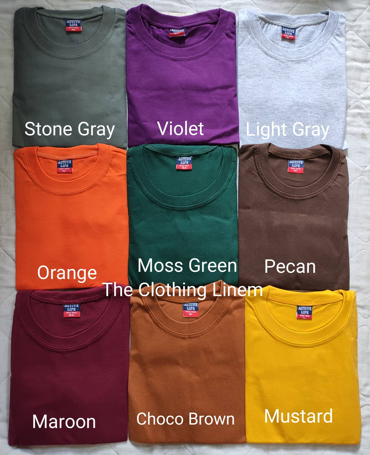 Original ACTIVE LIFE Round-neck T-shirt for Adults - Colored (Yellow Gold,  Royal Blue, Hawaiian Pink, Mint Green, Canary Yellow, Peach)