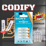 SØNY Rechargeable Batteries with USB Charger - High Capacity