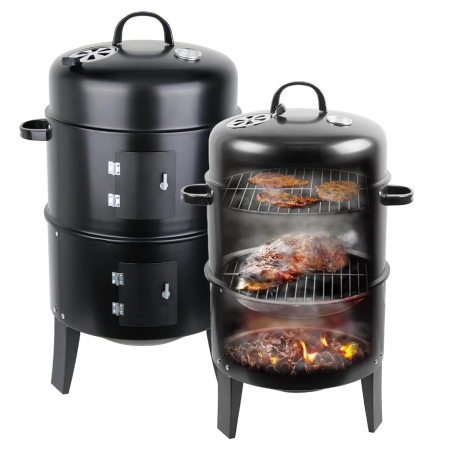 Heavy Duty 3IN1 Charcoal Grill Smoker for Outdoor BBQ