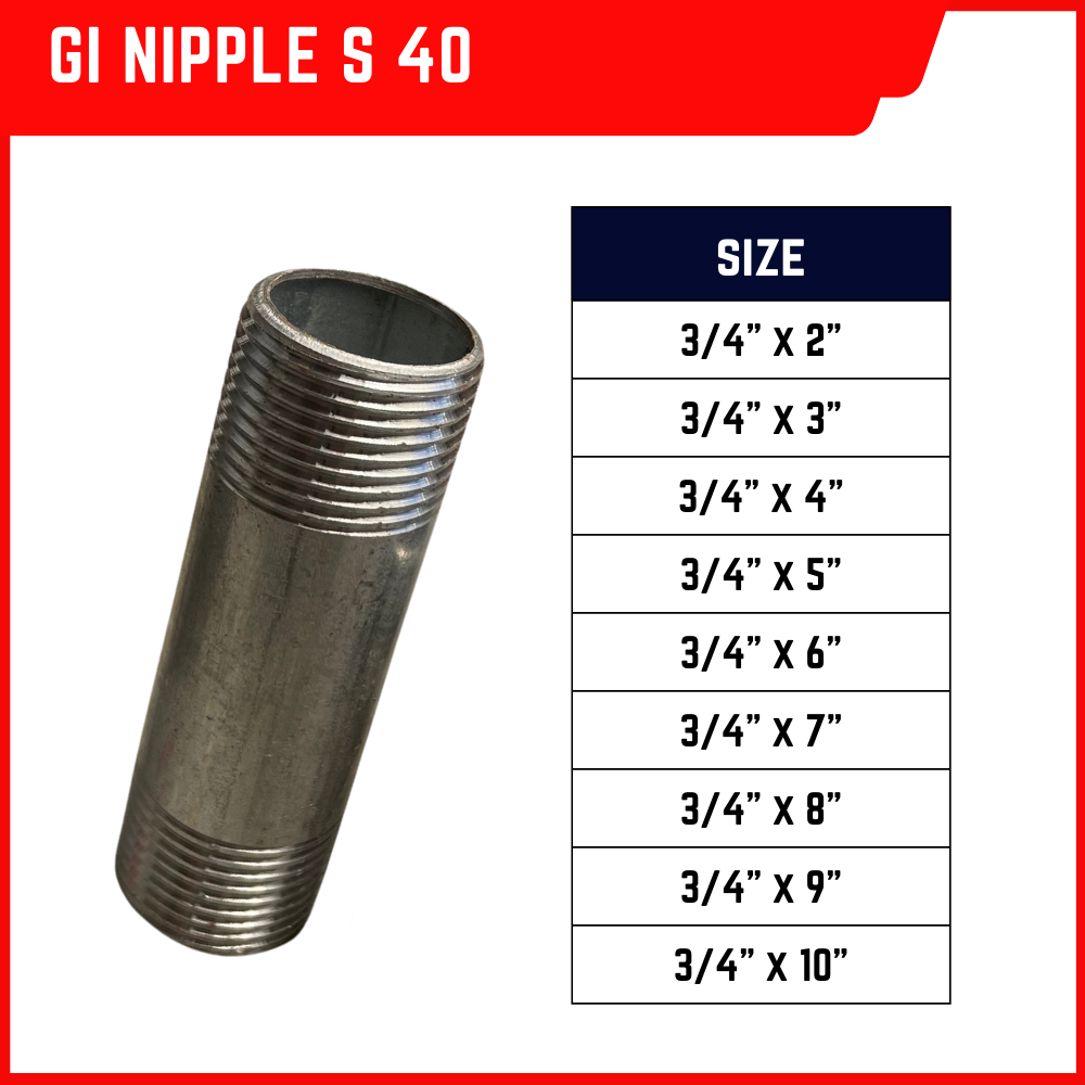thumbnail image 2 of Threaded NPT Pipe Nipple – 1/2” X 2-1/2” – Schedule 40 STD Welded – Made From 304/L Stainless Steel 2 of 2