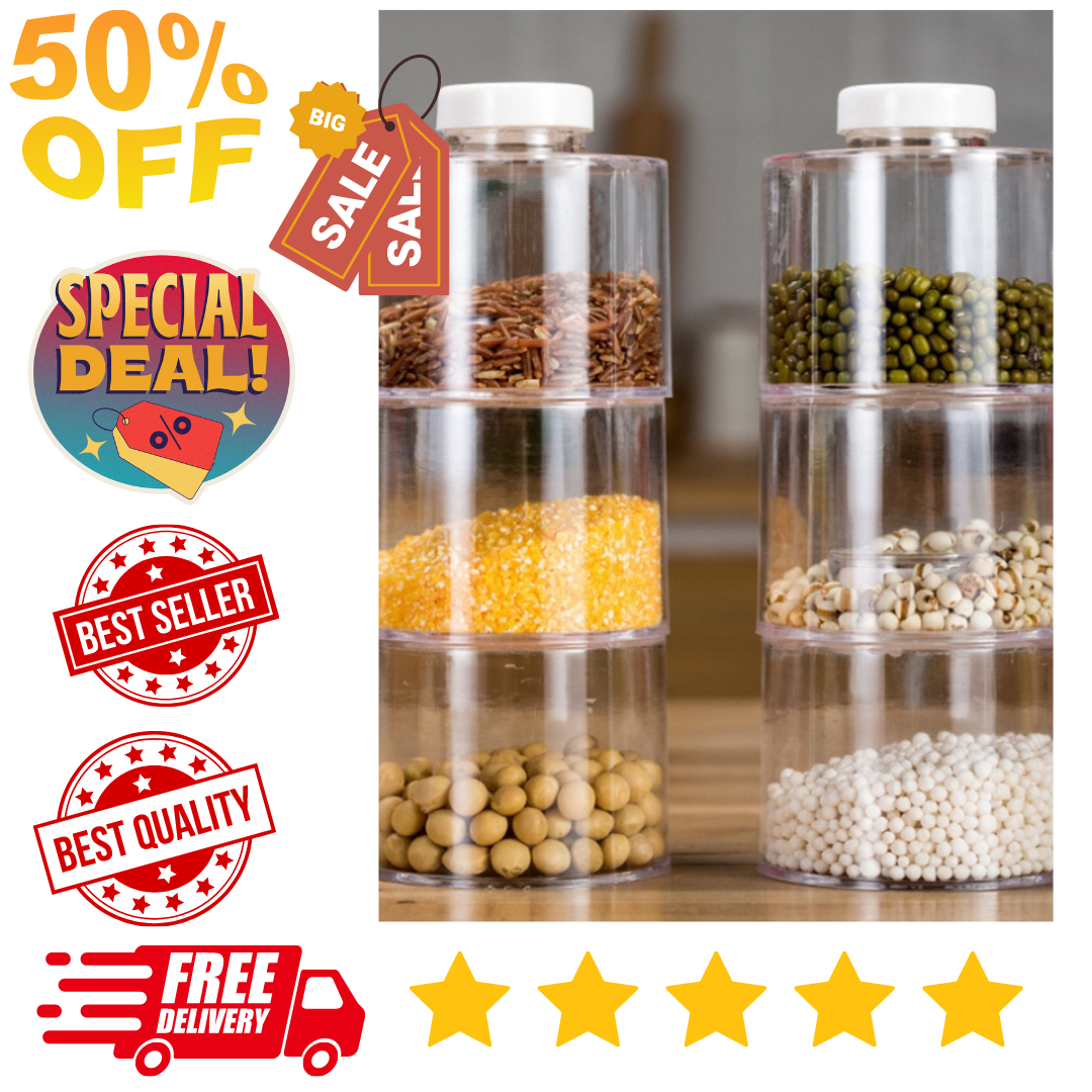 6pcs, Stackable Spice Storage Containers, Refillable Spice Jars