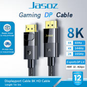 Jasoz DisplayPort 1.4 Cable 8K/60Hz 4K/144hz 2K/165Hz Hdr DisplayPort Adapter For Video PC Laptop TV DP 1.4 1.2 Cable