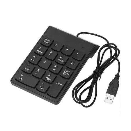 Mini USB Numeric Keypad for Laptop - Black 