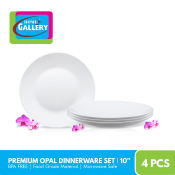 Opal Glass Dinner Plate Set - 4 pcs, 10 inches
