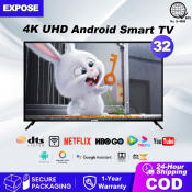 Expose Android Smart TV 32 Inch 4K Led Flat Screen TV Bluetooth Digital Smart Television With WiFi Netflix Youtube Disney Google TV