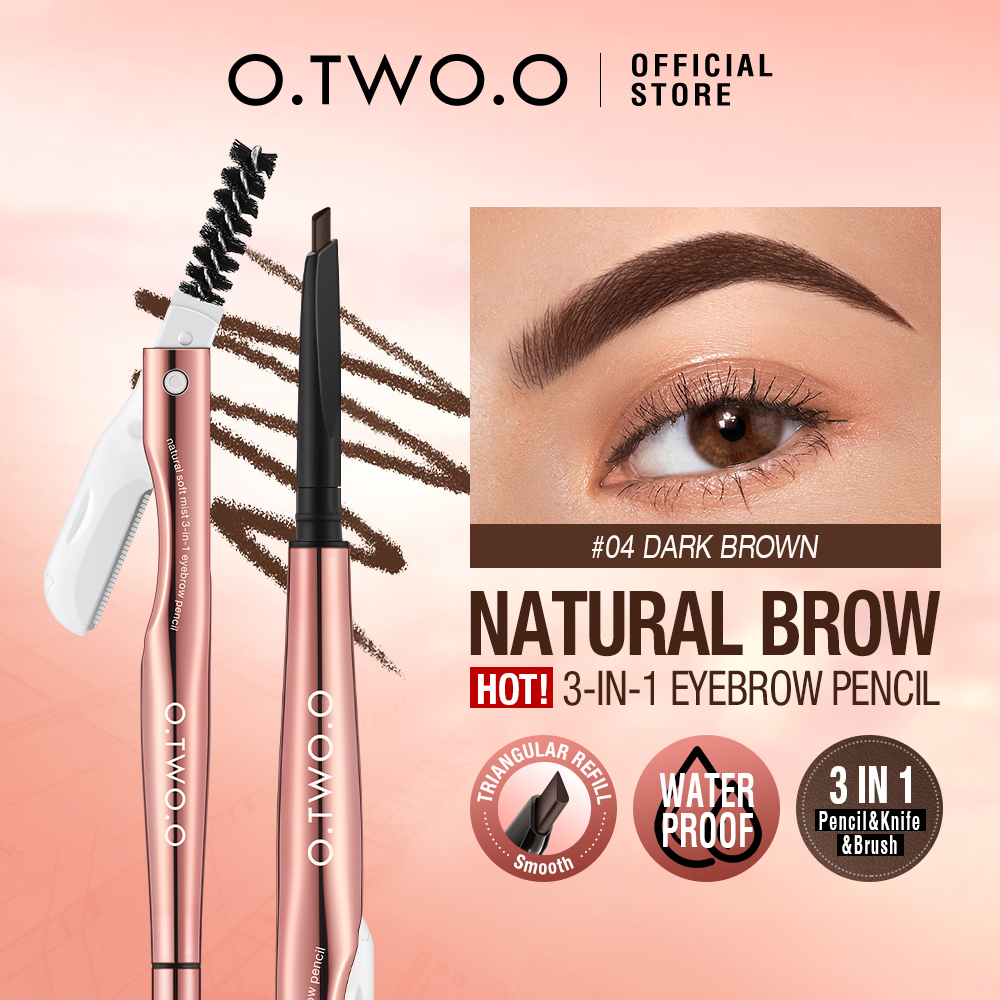Discount on O.TWO.O  shoes - SKU: O.TWO.O 3 IN 1 Eyebrow Pencil Tattoo Brow Waterproof Eye Brow Pen Natural Brown Hair-like Precise Br