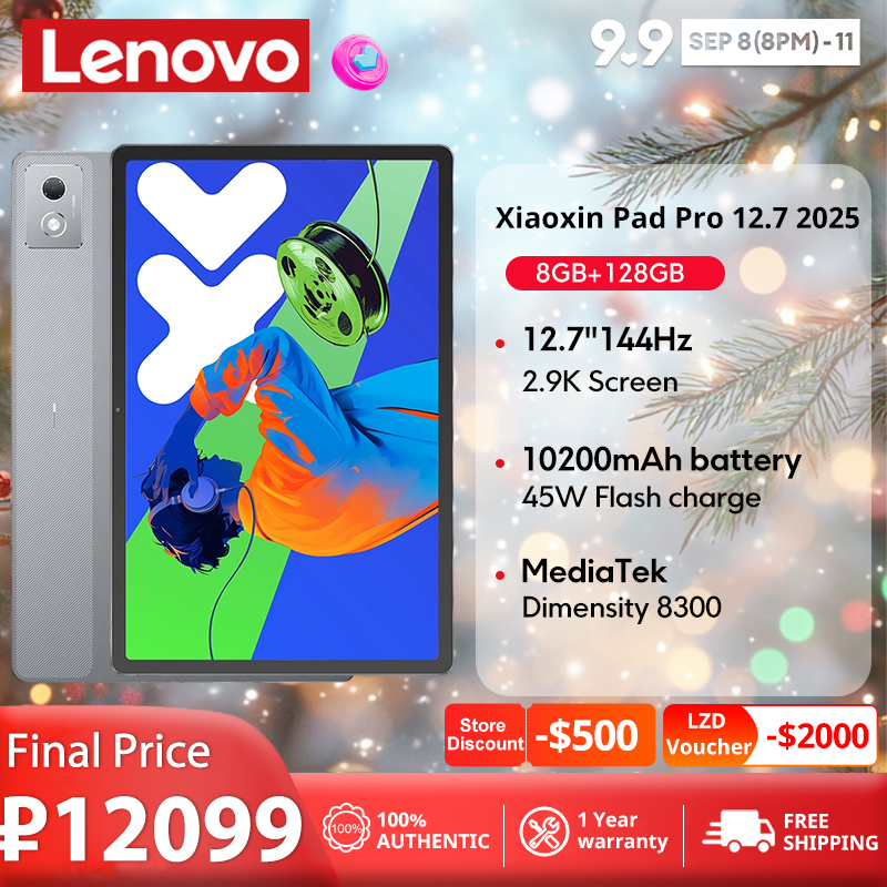 Lenovo Xiaoxin Pad Pro 12.7" 2025 10200mAh Battery Dimensity 8300 144Hz Android 14 Tablet Global ROM