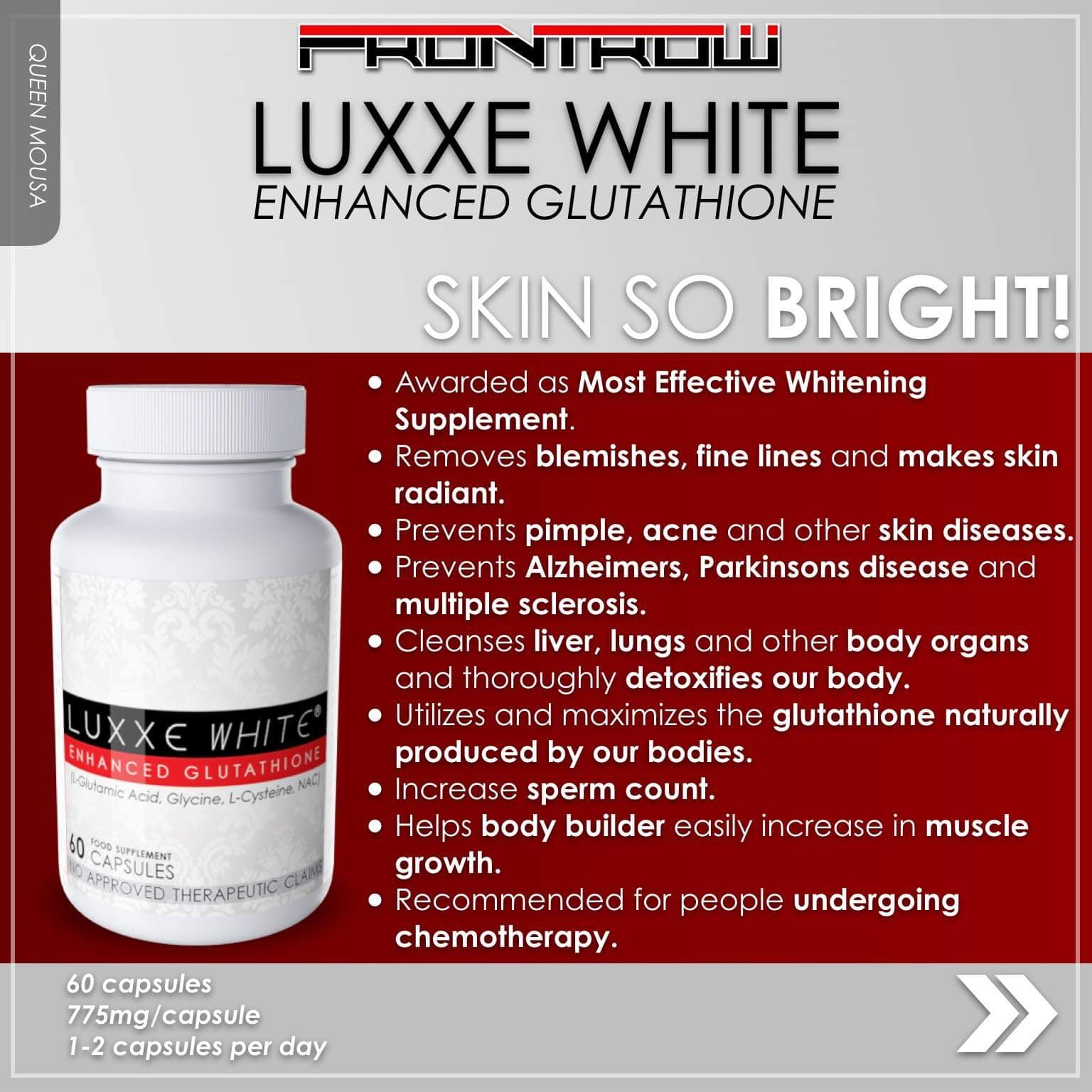 Luxxe White Enhanced Glutathione 775mg 60 Capsules | Lazada PH
