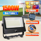 1500W Solar Flood Light with Panel - Waterproof LED Emergency Light